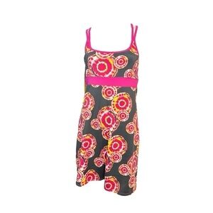 Soybu Pullover Dress Built In Support Crisscross Straps Tie Dye Pink Yellow S
